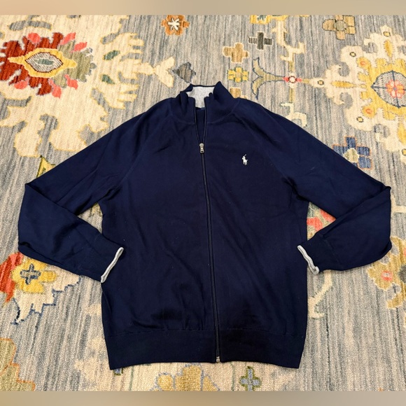 Polo by Ralph Lauren Navy Zip Up Sweater - Picture 2 of 6